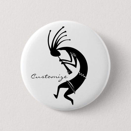 Kokopelli flute player Thunder_Cove Ronde Button 5,7 Cm (Voorkant)