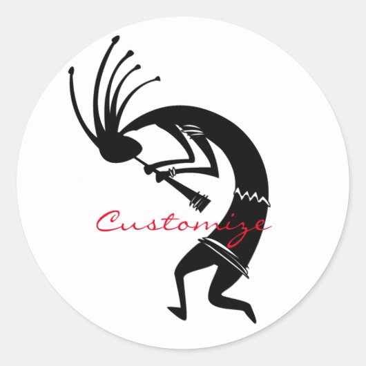Kokopelli flute player Thunder_Cove Ronde Sticker (Voorkant)