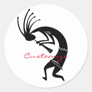 Kokopelli flute player Thunder_Cove Ronde Sticker