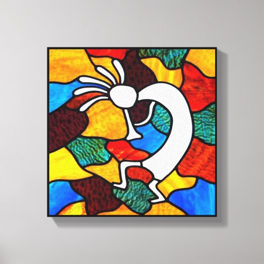 Kokopelli Glas in lood Canvas Print (Voorkant)