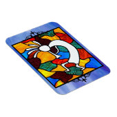 Kokopelli Glas in lood Magnet Magneet (Rechterzijde)