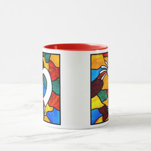 Kokopelli Glas in lood Mok (Midden)