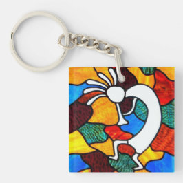 Kokopelli Glas in lood Sleutelhanger
