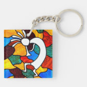 Kokopelli Glas in lood Sleutelhanger (Achterkant)