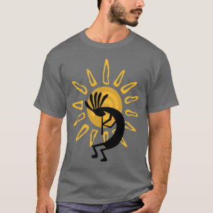 Kokopelli Gold Mannen Basic Grey Tshirt
