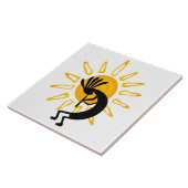 Kokopelli Gold Sun 6" Tegeltje (Zijkant)