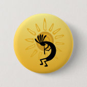 Kokopelli Gold Sun Button (Voorkant)