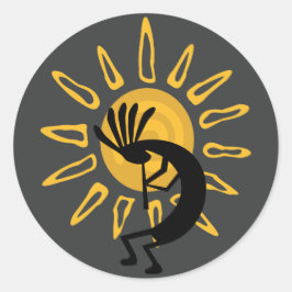 Kokopelli Gold Sun Southwest Sticker