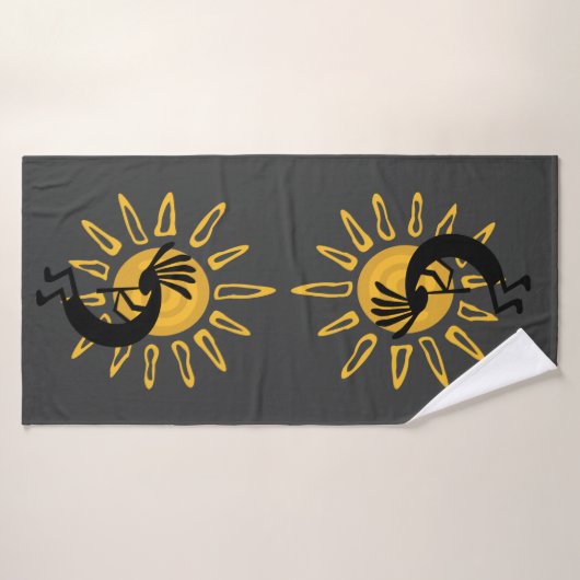 Kokopelli Gold Sun Southwest Towel Set Bad Handdoek (Badhanddoek)