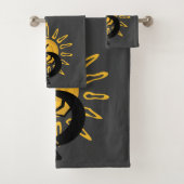 Kokopelli Gold Sun Southwest Towel Set Bad Handdoek (Insitu)