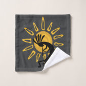Kokopelli Gold Sun Southwest Towel Set Bad Handdoek (Wasdoekje)