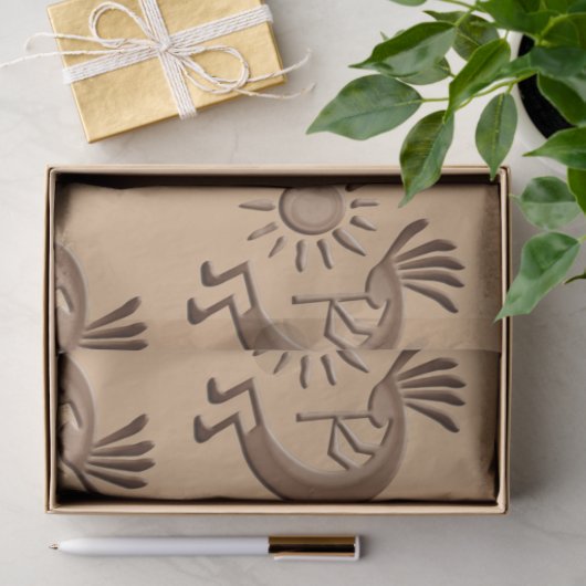 Kokopelli Golden Sun Broned 2 Decoupage Tissuepapier (Geschenk)