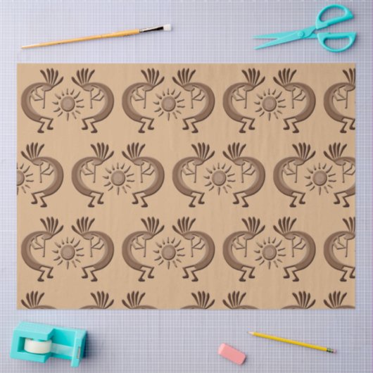 Kokopelli Golden Sun Broned 2 Decoupage Tissuepapier (Craft)