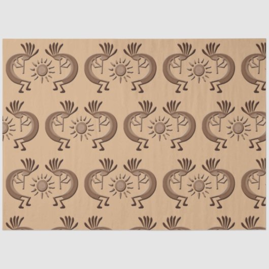 Kokopelli Golden Sun Broned 2 Decoupage Tissuepapier (Voorkant)