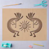 Kokopelli Golden Sun Broned Decoupage Tissuepapier (Craft)