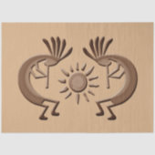 Kokopelli Golden Sun Broned Decoupage Tissuepapier (Voorkant)