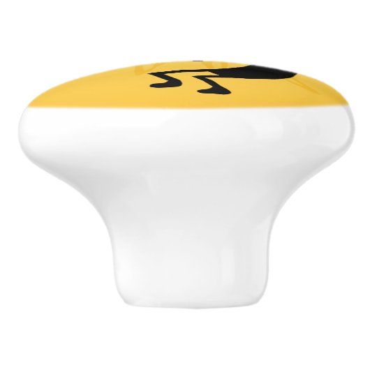 Kokopelli Golden Sun Southwest door Knob Keramische Knop (Zijkant)