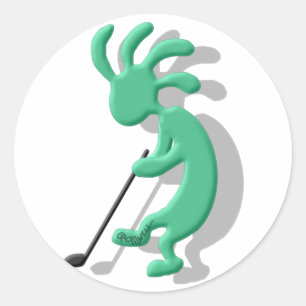 Kokopelli Golf Ronde Sticker