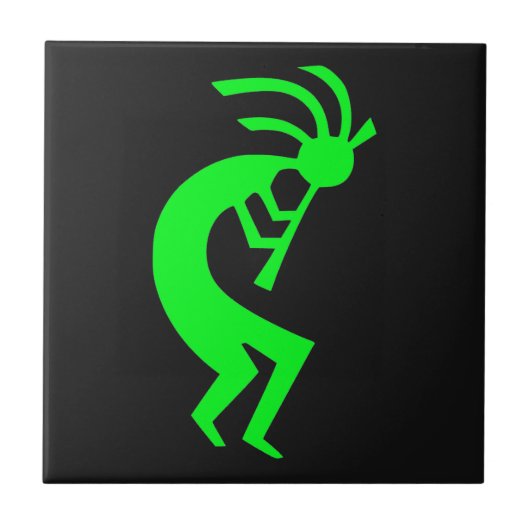 Kokopelli Green Tegeltje (Voorkant)