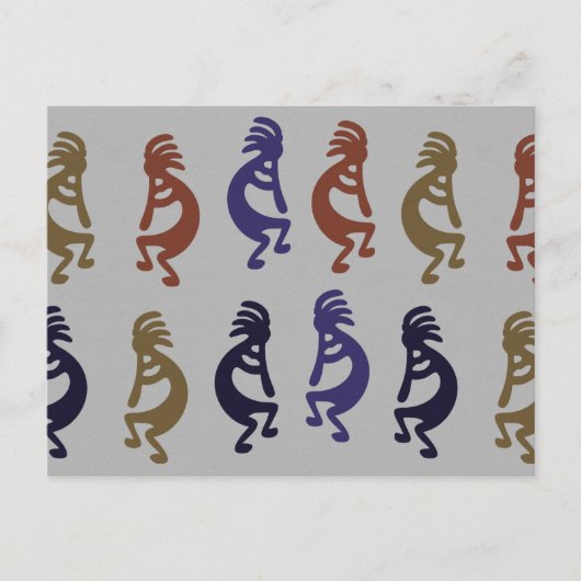 Kokopelli Group of Flute Play Figures Coffee Mu Briefkaart (Voorkant)