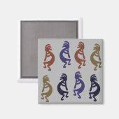 Kokopelli Group of Flute Plays Figures Magneet (Voorkant / Achterkant)