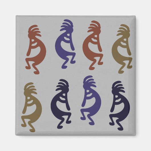 Kokopelli Group of Flute Plays Figures Magneet (Voorkant)
