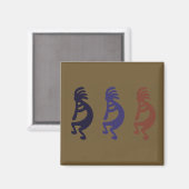 Kokopelli Group of Flute Plays Figures Magneet (Voorkant / Achterkant)