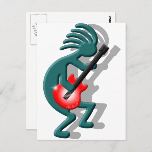 Kokopelli Guitar Briefkaart (Voorkant / Achterkant)