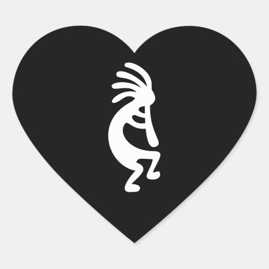 Kokopelli Hart Sticker (Voorkant)