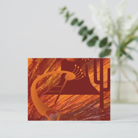 Kokopelli Heat Briefkaart (Staand voorkant)