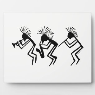 Kokopelli Horn en Flute Player Petroglyph Fotoplaat