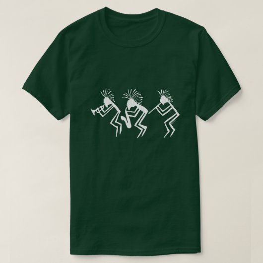 Kokopelli Horn en Flute Player Petroglyph T-shirt (Design voorkant)