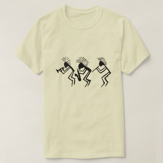 Kokopelli Horn en Flute Player Petroglyph T-shirt (Design voorkant)