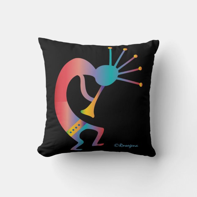 Kokopelli, Indiaanse fluitist Kussen (Voorkant)