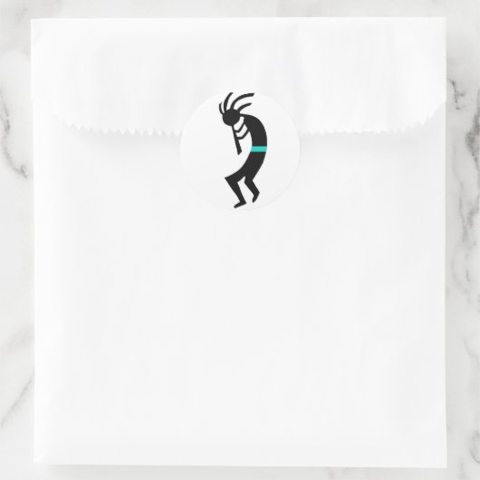 Kokopelli - Indiaanse fluitspeler Ronde Sticker (Tas)