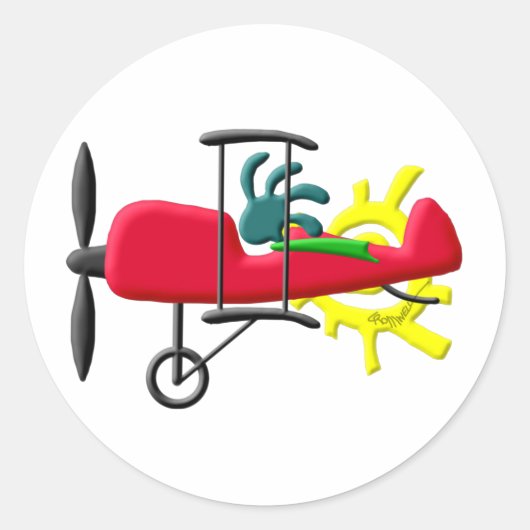 Kokopelli Indiaanse stuntvlieger Ronde Sticker (Voorkant)
