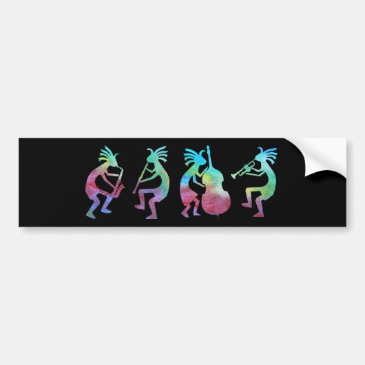 Kokopelli Jazz Kwartet Bumpersticker (Voorkant)