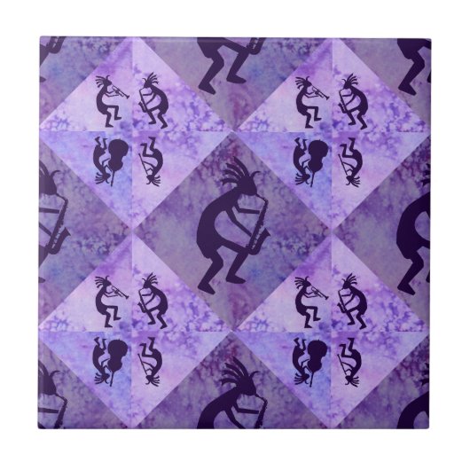 Kokopelli Jazz Quartet met de sax Tegeltje (Voorkant)