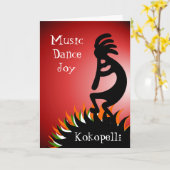 Kokopelli Kaart (Gele Bloem)