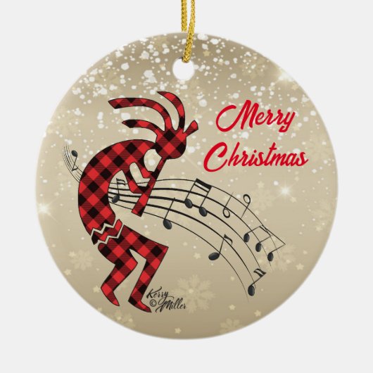 Kokopelli-keramische keramiek keramisch ornament (Voorkant)