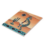 Kokopelli-keramische tegel tegeltje (Zijkant)