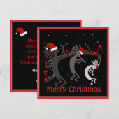 Kokopelli-kerstflat-groet Feestdagenkaart (Voorkant / Achterkant)