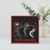Kokopelli-kerstflat-groet Feestdagenkaart (Staand voorkant)