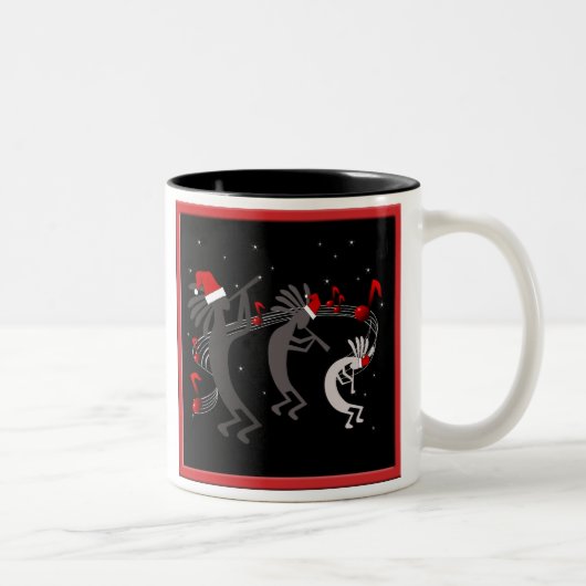 Kokopelli-kerstMok Tweekleurige Koffiemok (Rechts)
