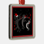 Kokopelli-kerstpremiumversiering Metalen Ornament (Rechts)