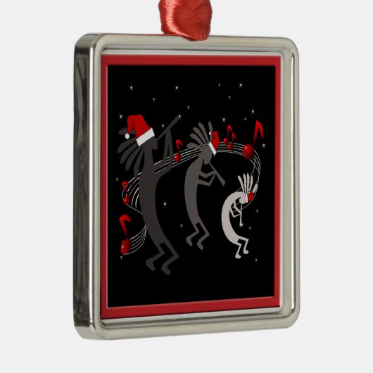 Kokopelli-kerstpremiumversiering Metalen Ornament (Rechts)