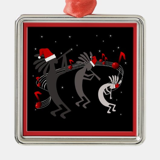 Kokopelli-kerstpremiumversiering Metalen Ornament (Voorkant)