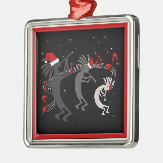 Kokopelli-kerstpremiumversiering Metalen Ornament (Links)