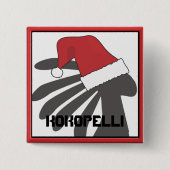 Kokopelli-kerstSjabloon Vierkante Button 5,1 Cm (Voorkant)