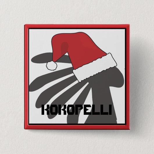 Kokopelli-kerstSjabloon Vierkante Button 5,1 Cm (Voorkant)